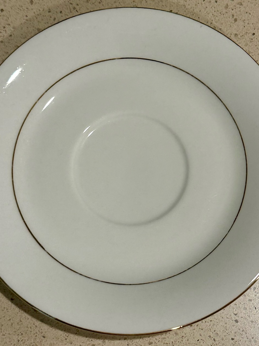 Sakura White Saucer with Gold Trim